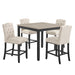 Daphne 5 Pc Natural 42" Counter Set W/Natural Chairs