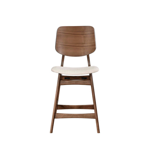 Oscar Counter Chair With Natural Cushion-Walnut