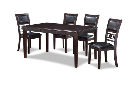 Gia 5 Pc 60" Dining Table & 4 Chairs-Ebony