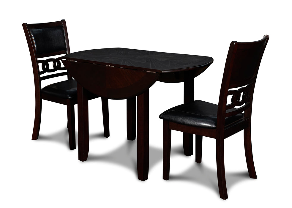 Gia 3 Pc 42" Drop Leaf Dining Table & 2 Chairs-Ebony