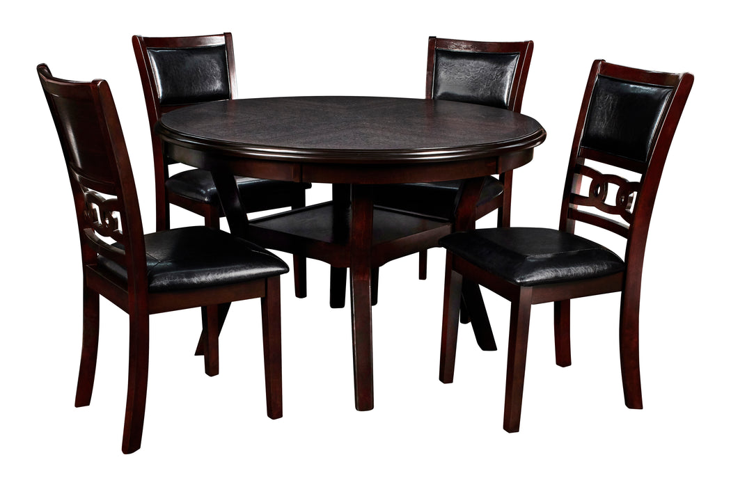 Gia 5 Pc 47" Round Dining Table & 4 Chairs-Ebony