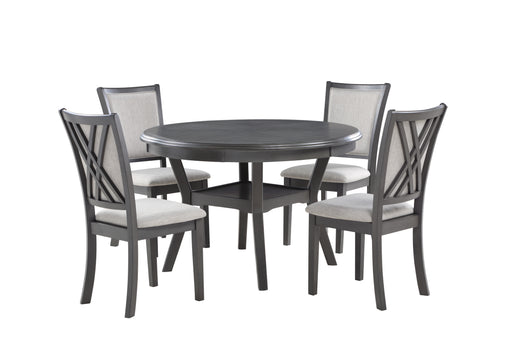 Amy 5 Pc 47" Round Dining Set-Gray