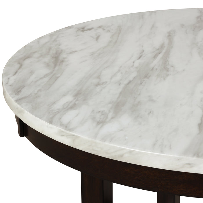 Celeste 48" Round Dining Table-Espresso/Faux Marble