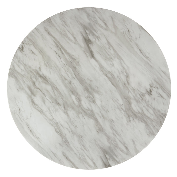 Celeste 42" Round Counter Table-Espresso/Faux Marble