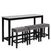Celeste Theater Bar Table W/ 3 Stools-Gray