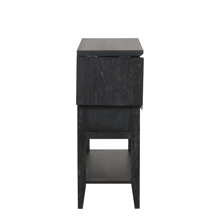 Sable Crest Drop Leaf Server-Black