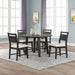 Sable Crest 5 Piece Round Dining Table & 4 Chairs-Black