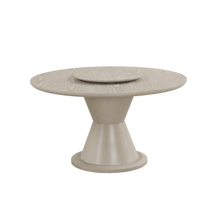 Gwendolyn Round Dining Table Top & Lazy Susan-Cerused Taupe