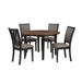 Potomac 48" Round Dining Table & 4 Chairs-Brown/Black