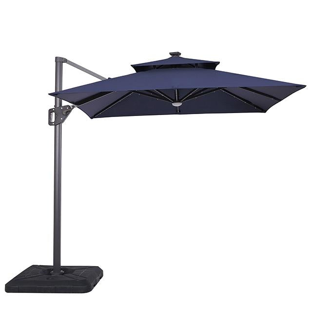 Xico 8 Ft Square Umbrella w/ Double Top w/ LED Light + 37" Large Base - Big's Furniture (NV) - Multi Location