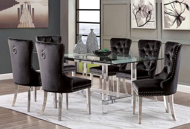 Casper 7 Pc Dining Table Set Chrome - Big's Furniture (NV) - Multi Location