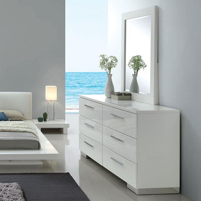 glossy white dresser Christie Glossy White Dresser