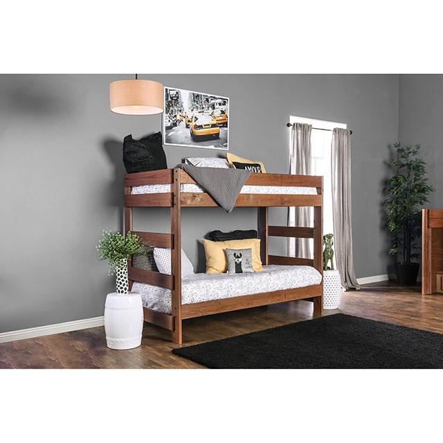 Arlette Twin/Twin Bunk Bed Brown, Black, Gray, & White - Big's Furniture (NV) - Multi Location