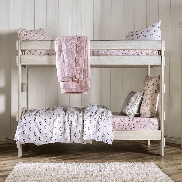 Arlette Twin/Twin Bunk Bed Brown, Black, Gray, & White - Big's Furniture (NV) - Multi Location
