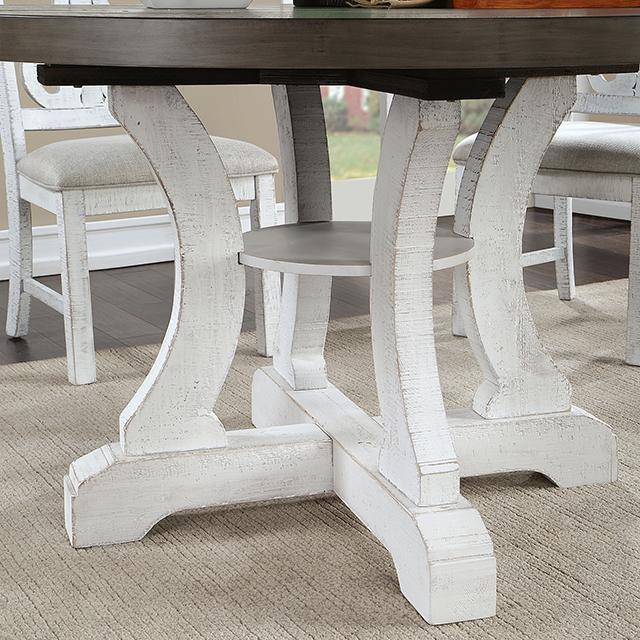 AULETTA Round Dining Table, Gray - Big's Furniture (NV) - Multi Location