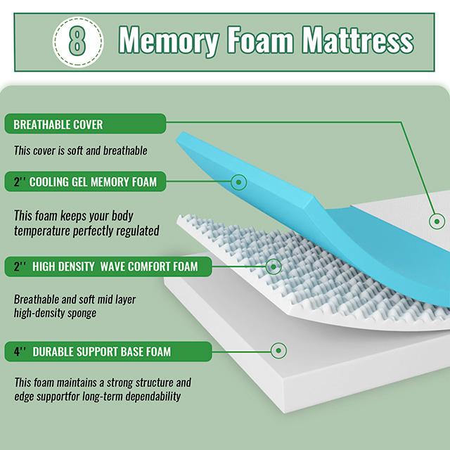Coreopsis 8" Queen Memory Foam Wave Comfort - Big's Furniture (NV) - Multi Location