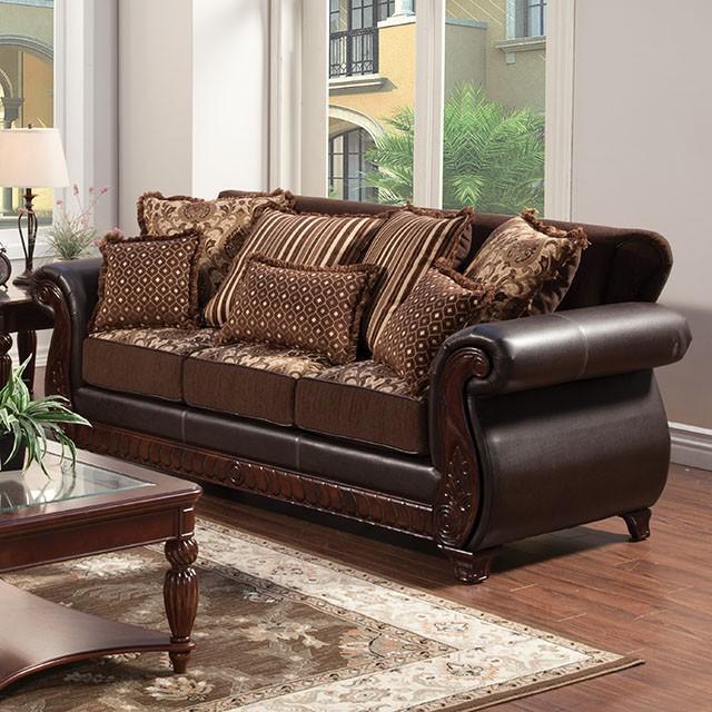 Franklin Dark Brown/Tan Sofa, Dark Brown - Big's Furniture (NV) - Multi Location