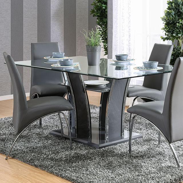 Glenview I Gray/Chrome Dining Table - Big's Furniture (NV) - Multi Location