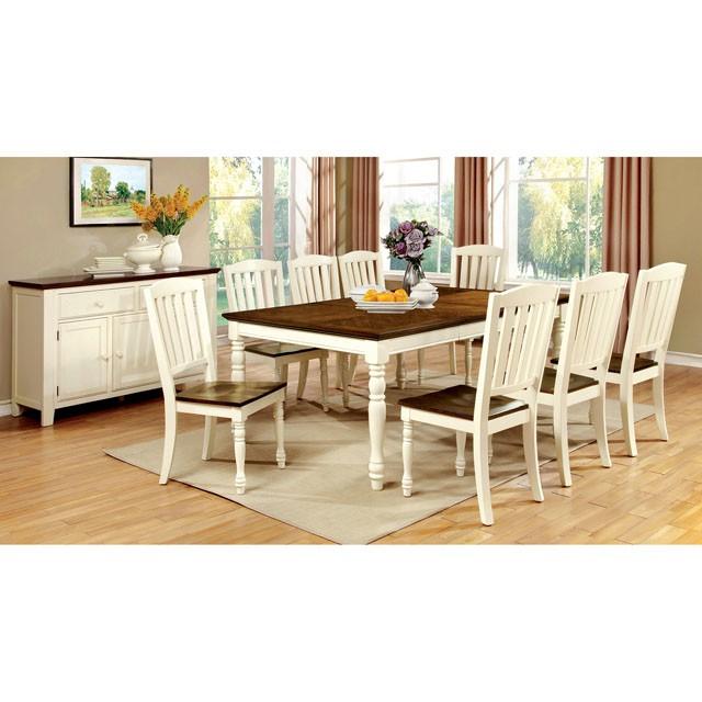 HARRISBURG Vintage White/Dark Oak Dining Table w/ 18" Butterfly Leaf - Big's Furniture (NV) - Multi Location