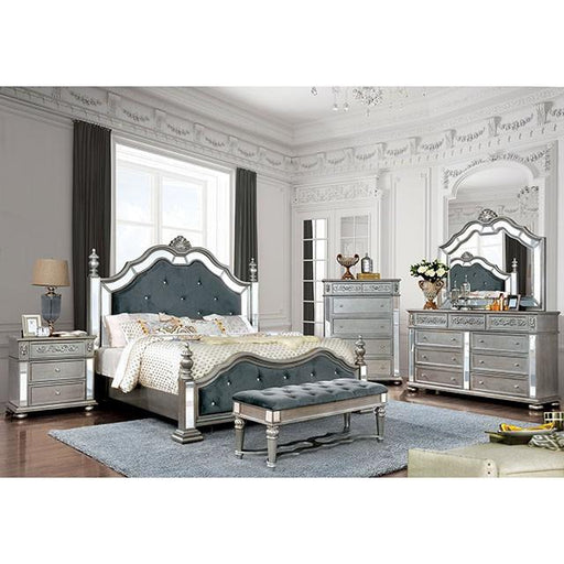 Azha Silver/Gray Cal.King & Queen Bed - Big's Furniture (NV) - Multi Location