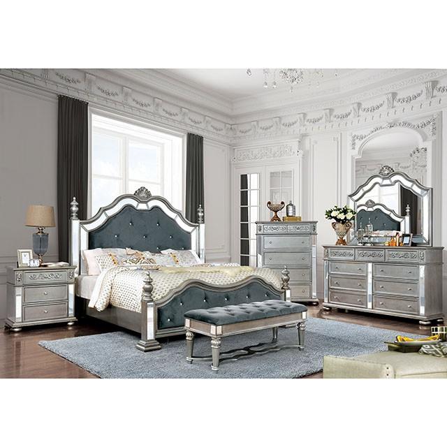 Azha Silver/Gray Cal.King & Queen Bed - Big's Furniture (NV) - Multi Location