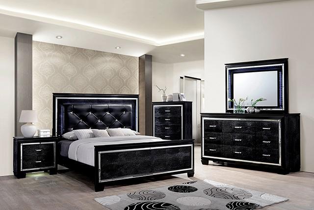 Bellagrand Bed Oak, Silver & Black - Big's Furniture (NV) - Multi Location