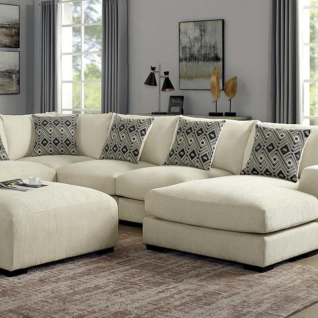 Kaylee U-Sectional w/ Right Chaise + Ottoman - Big's Furniture (NV) - Multi Location