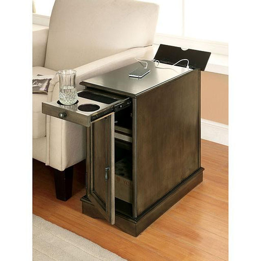LILITH I Gray Side Table w/ USB - Big's Furniture (NV) - Multi Location