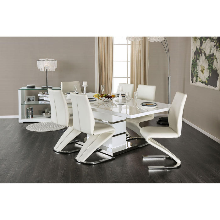 Midvale White/Chrome Side Chair (2/CTN) - Big's Furniture (NV) - Multi Location