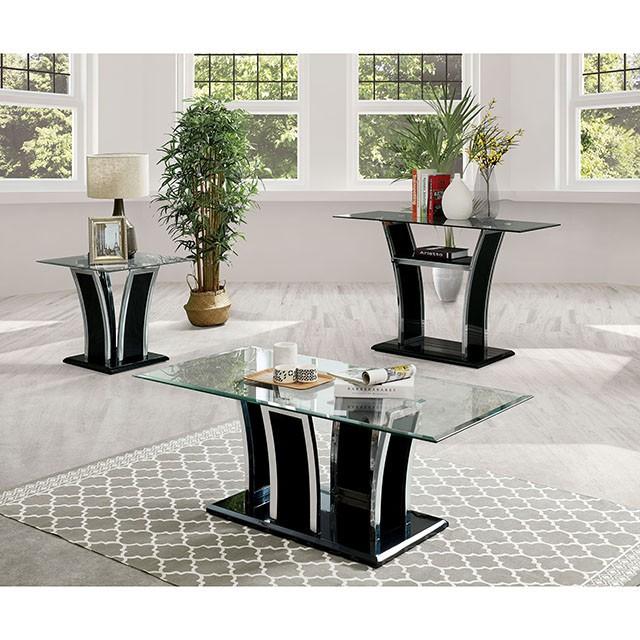 Staten Glossy Black/Chrome End Table - Big's Furniture (NV) - Multi Location