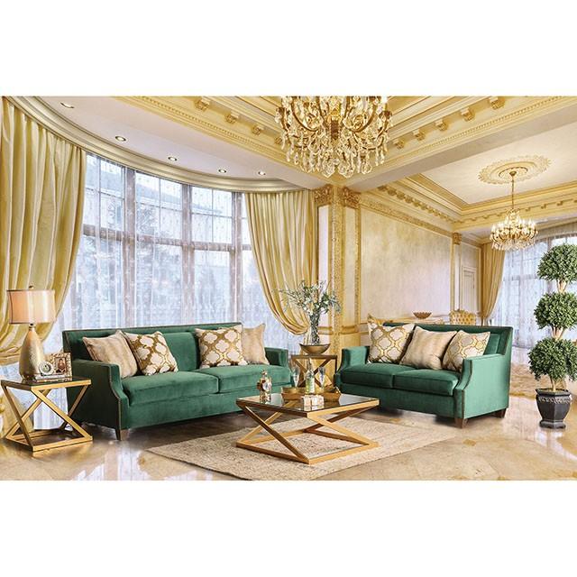 VERDANTE Emerald Green/Gold Sofa - Big's Furniture (NV) - Multi Location