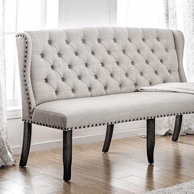SANIA 3-Seater Loveseat Bench, Ivory - Big's Furniture (NV) - Multi Location