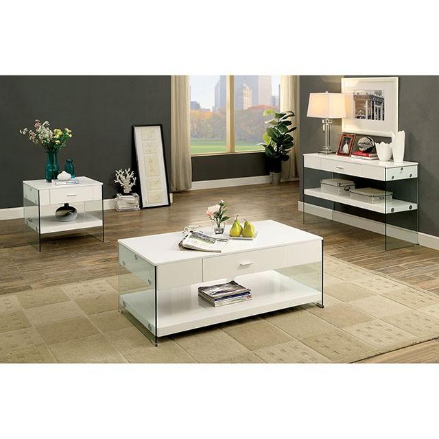 Raya White Sofa Table, White - Big's Furniture (NV) - Multi Location