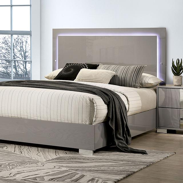 Sinistra E.King & Queen Bed White, Black & Beige - Big's Furniture (NV) - Multi Location