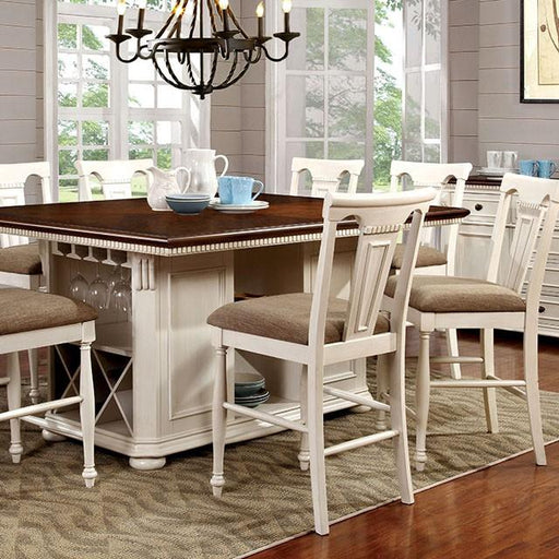 SABRINA Off White/Cherry Counter Ht. Table, Cherry & White - Big's Furniture (NV) - Multi Location