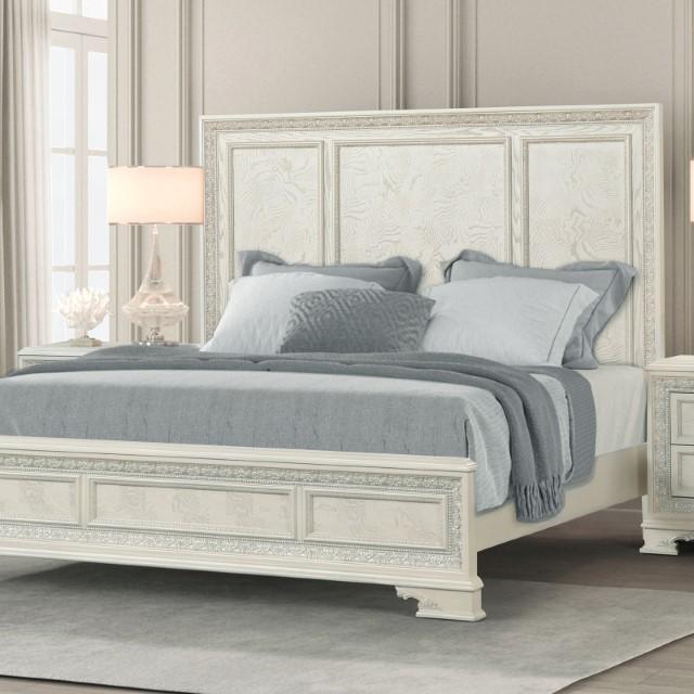 Stella Mia E.King & Queen Bed White & White - Big's Furniture (NV) - Multi Location