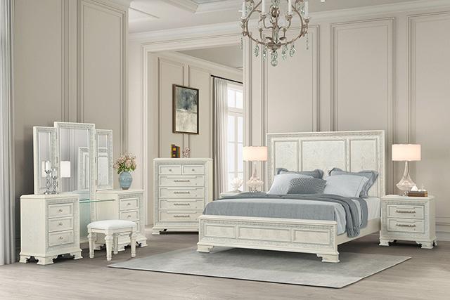 Stella Mia E.King & Queen Bed White & White - Big's Furniture (NV) - Multi Location
