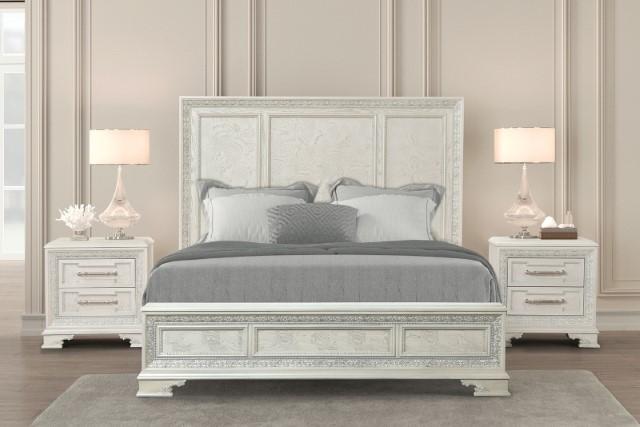 Stella Mia E.King & Queen Bed White & White - Big's Furniture (NV) - Multi Location