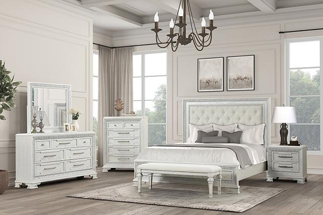 Stella Mia E.King & Queen Bed White & White - Big's Furniture (NV) - Multi Location