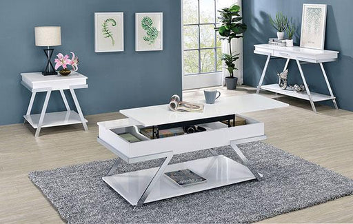 TITUS Sofa Table, White/Chrome - Big's Furniture (NV) - Multi Location