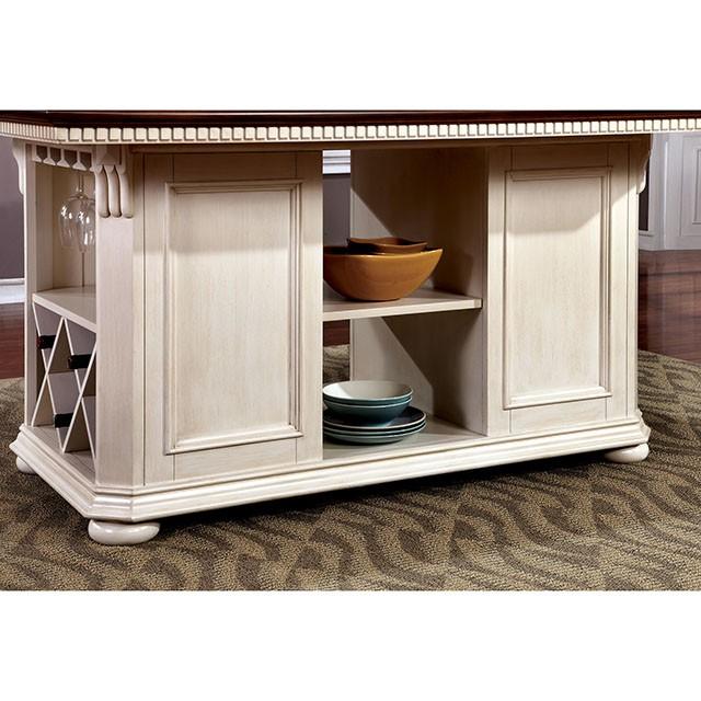 SABRINA Off White/Cherry Counter Ht. Table, Cherry & White - Big's Furniture (NV) - Multi Location