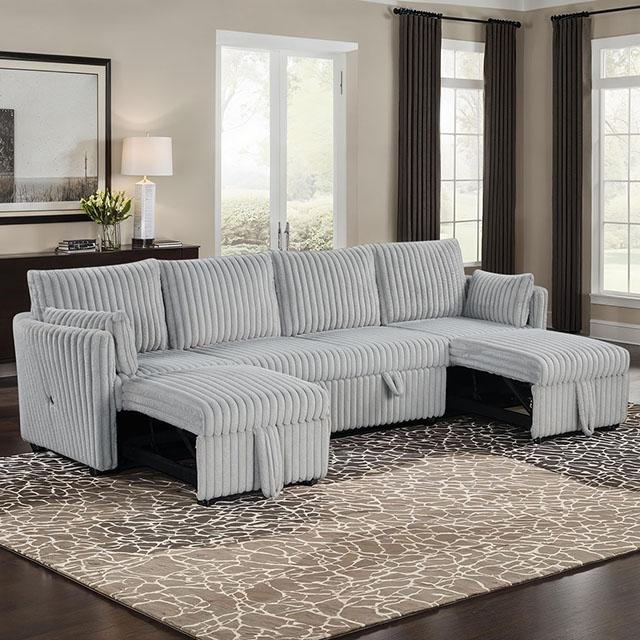 Denholme U-Sectional w/ Pull Out - Big's Furniture (NV) - Multi Location