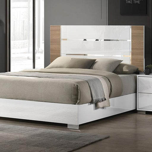 ERLANGEN Cal.King & E.King Bed, White/Natural - Big's Furniture (NV) - Multi Location