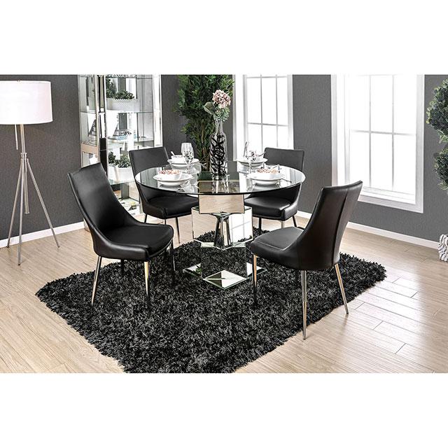 Izzy Silver/Black Side Chair, Black (2/CTN) - Big's Furniture (NV) - Multi Location