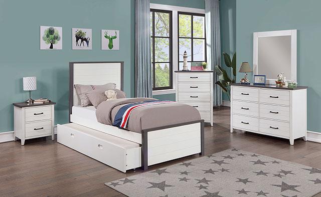 PRIAM Full & Twin Bed, White/Gray, Pink, Chrome, & Yellow - Big's Furniture (NV) - Multi Location