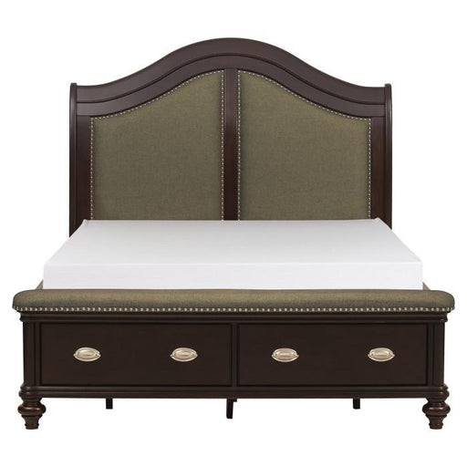 Marston Queen Sleigh Storage Bed in Dark Cherry 2615DC-1 - Big's Furniture (NV) - Multi Location