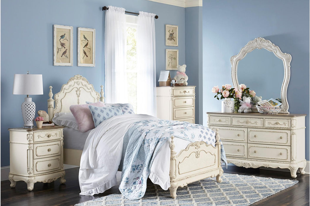 Cinderella 7 Drawer Dresser in Antique White with Grey Rub-Through 1386NW-5 - Big's Furniture (NV) - Multi Location