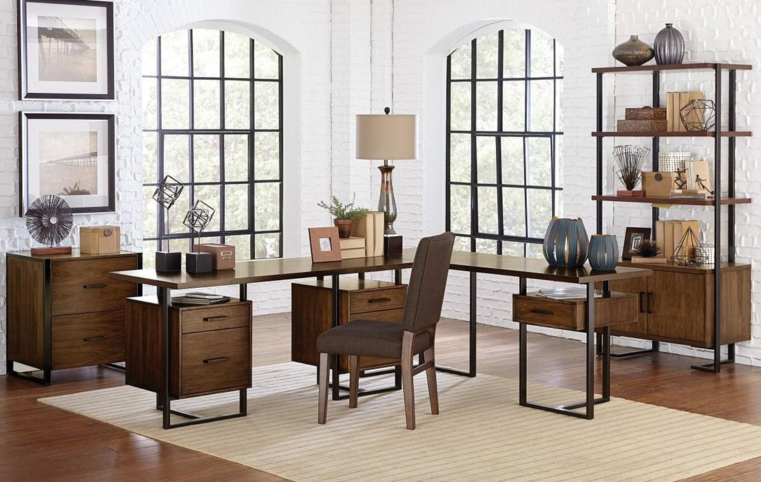 Sedley Writing Desk with Two Cabinets in Walnut 5415RF-15 - Big's Furniture (NV) - Multi Location