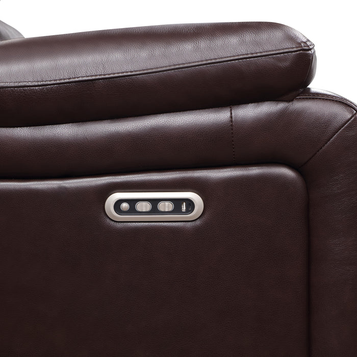 CICERO GLIDER RECLINER W/ PWR FR & HR-BROWN