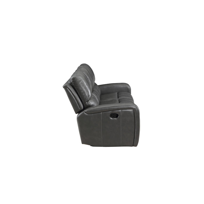 LINTON LEATHER SOFA W/ PWR FR-GRAY